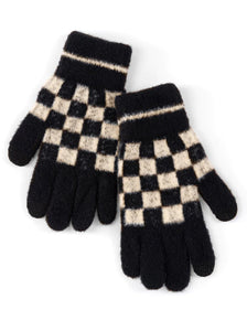 Touchscreen Black Checkered Gloves