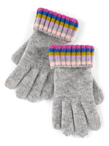 Touchscreen Grey & Colorful Stripes Gloves