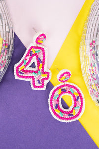 Beaded 40th Birthday Earrings