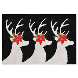 Liora Manne Frontporch Black Reindeer Indoor/Outdoor Rug