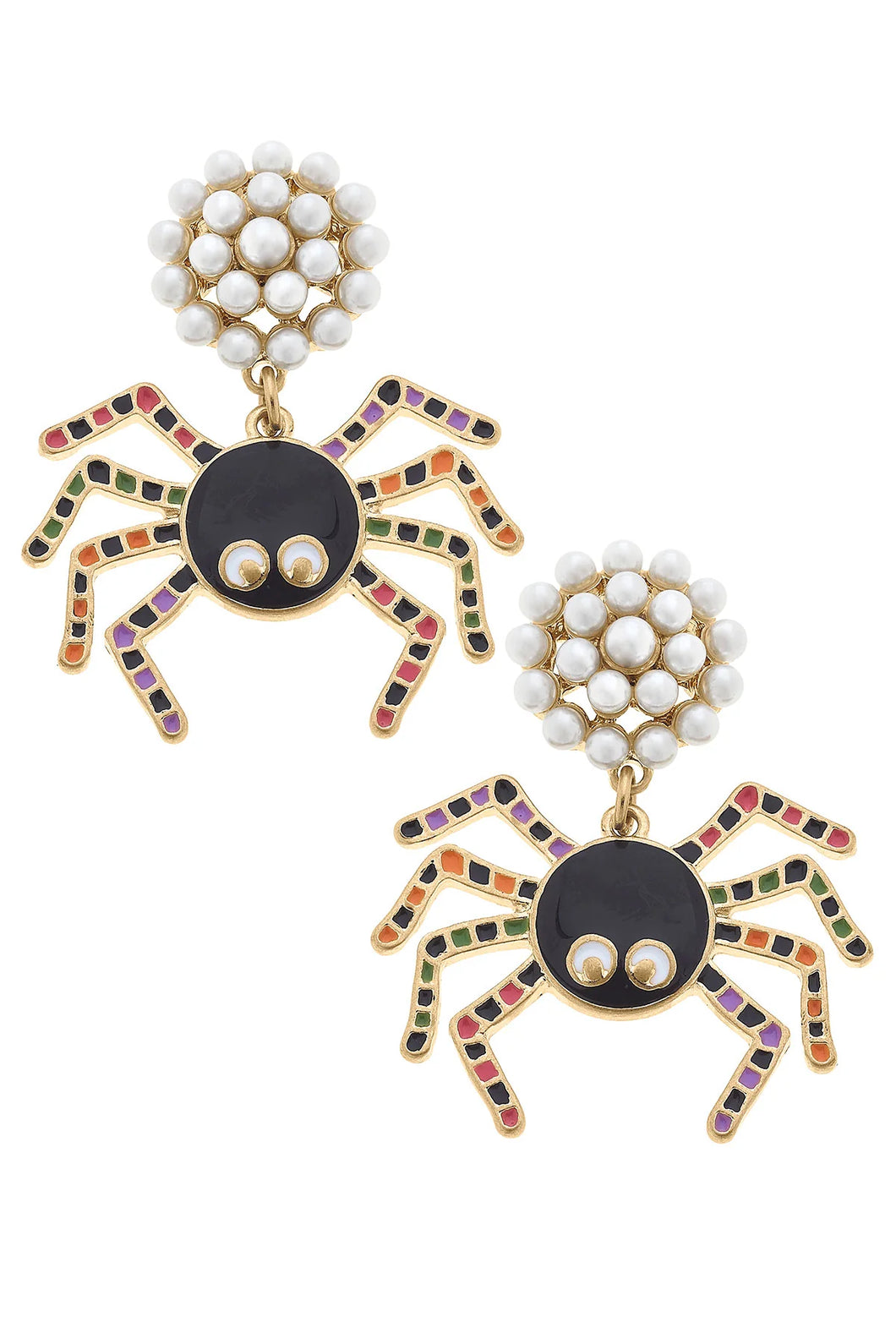 Halloween Enamel Spider Earrings