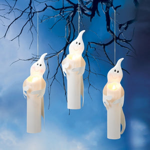 Lighted Hanging Ghost Candles