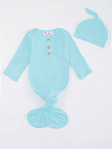 Cyan Bamboo Baby Gown