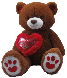 37.5" Brown Valentine's Bear With Red Heart