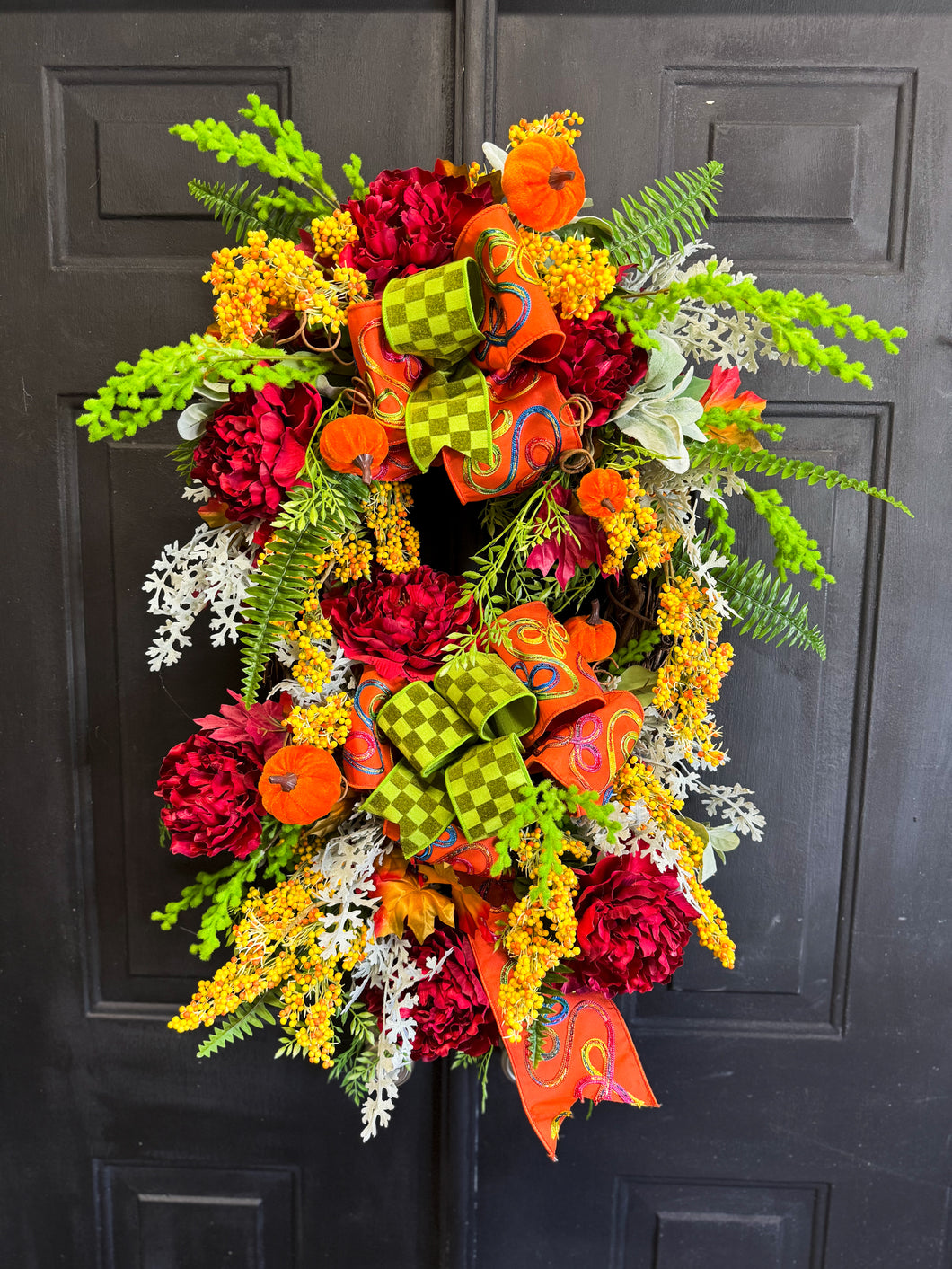 Whimsical World Of Pumpkins Fall Wreath