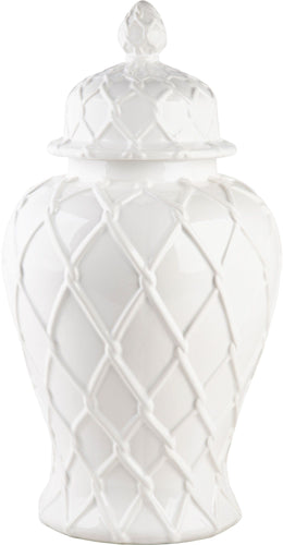 White Roped Ginger Jar