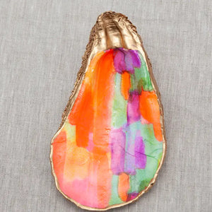 Rainbow Watercolor Oyster Shell