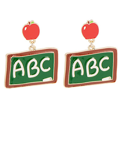 ABC Teacher Chalkboard Earrings