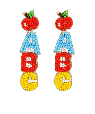 Beaded ABC Teacher Earrings
