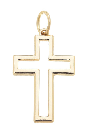 Canvas Style Open Cross Charm