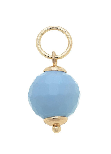 Canvas Style Resin Bead Light Blue Charm