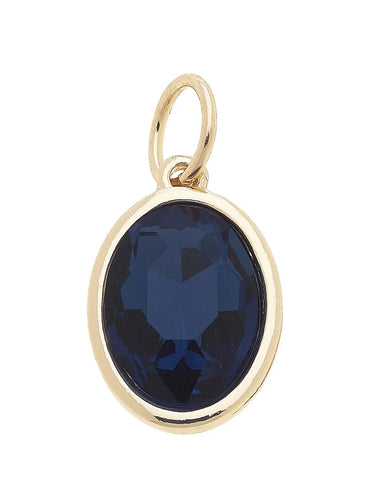 Canvas Style Sapphire Gemstone Charm