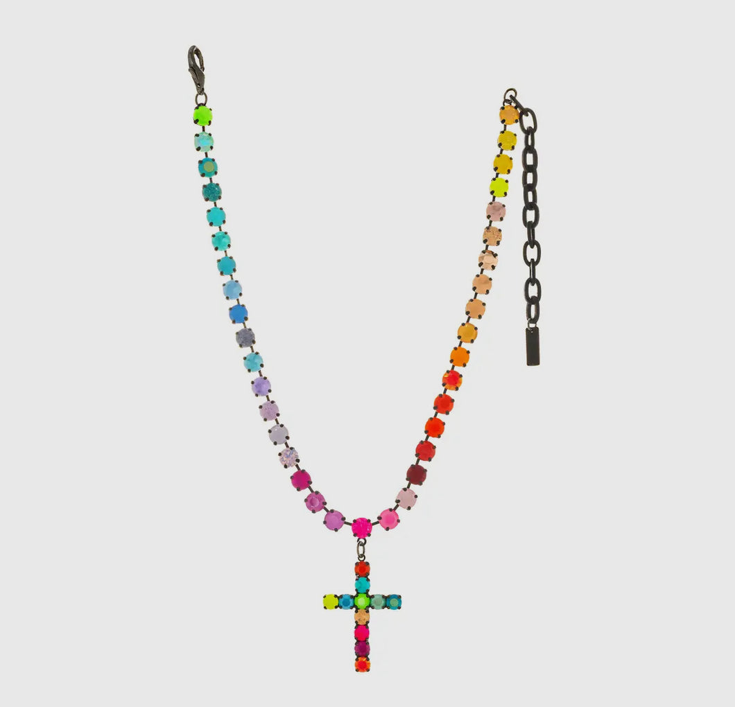 Gemstone Cross Necklace
