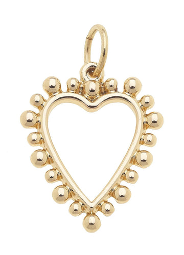 Canvas Style Studded Heart Charm