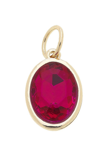 Canvas Style Ruby Gemstone Charm