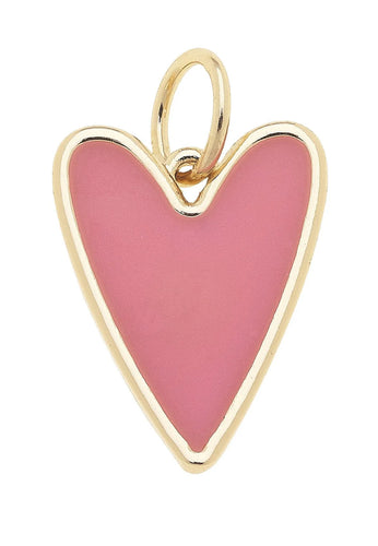 Canvas Style Pink Heart Charm