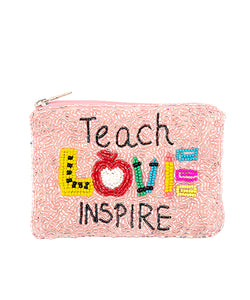 Beaded Teach Love Inspire Pouch