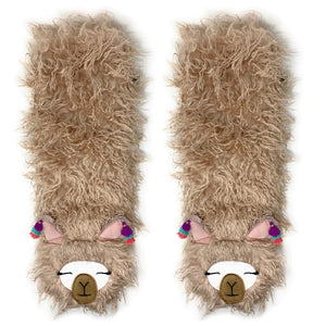 Pink Llama Sock Slippers