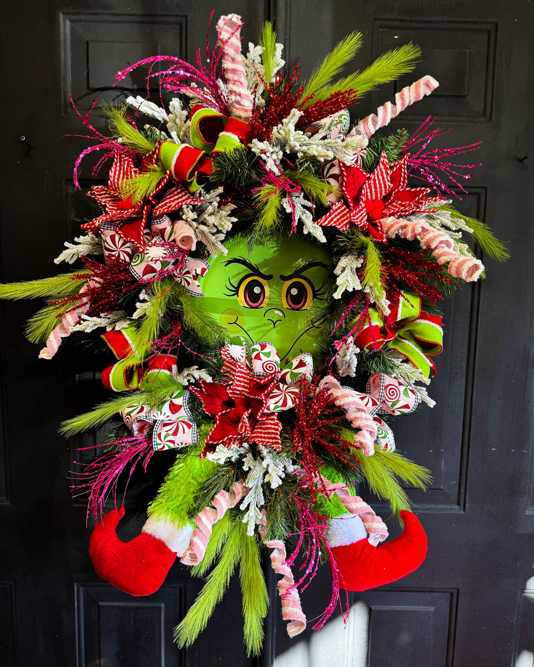 Even The Grinch Loves Pink Christmas Wreath