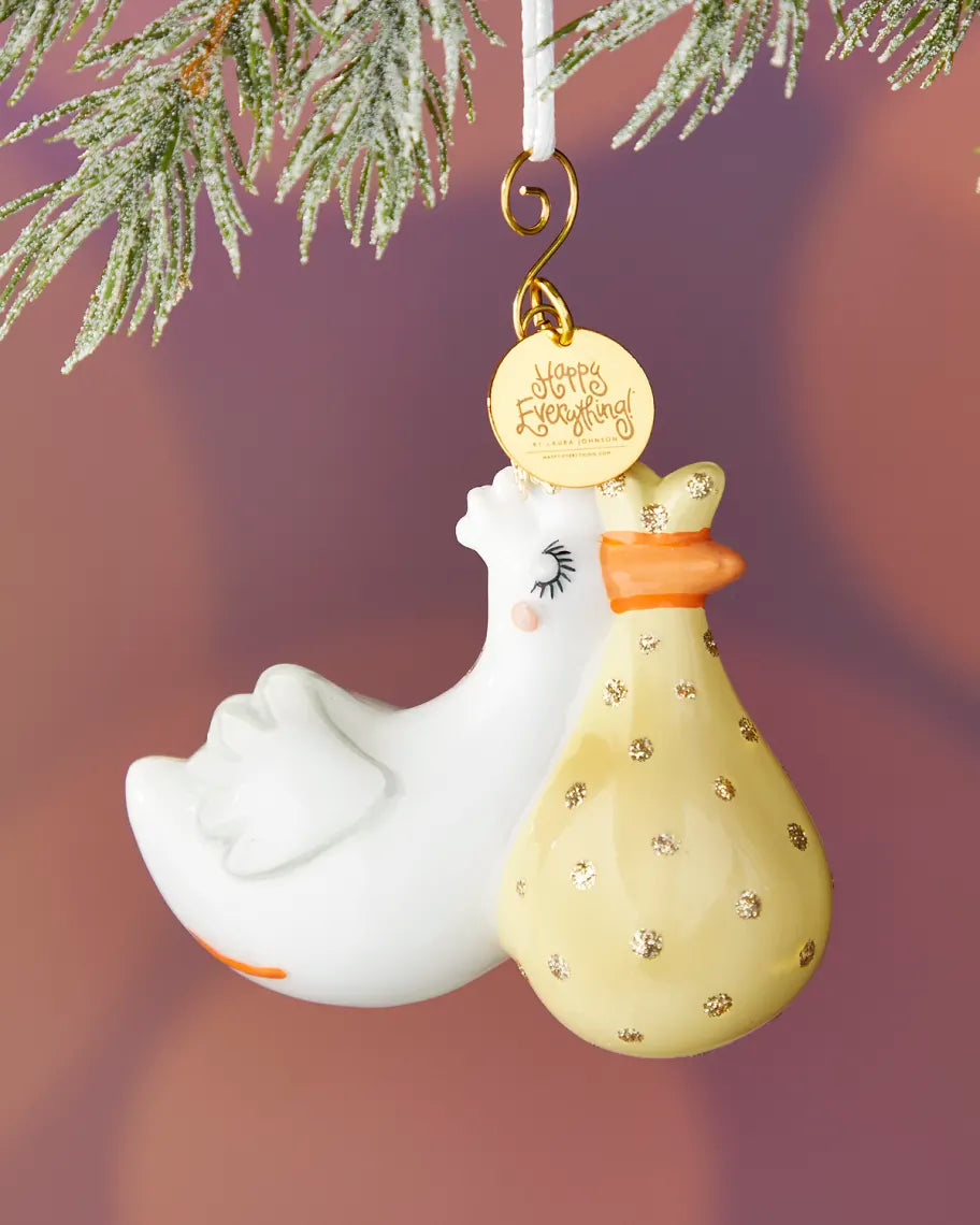 Happy Everything Stork Ornament
