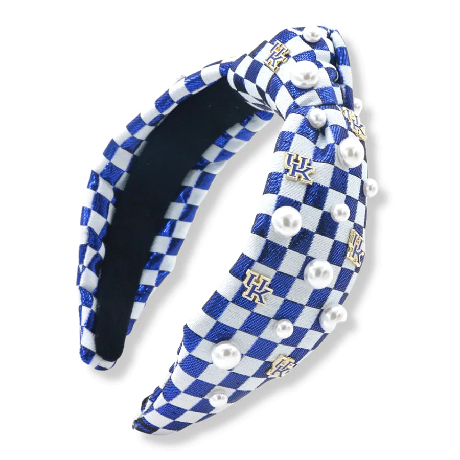 Brianna Cannon Adult Sized University of Kentucky Blue & White Derby Checkered Headband