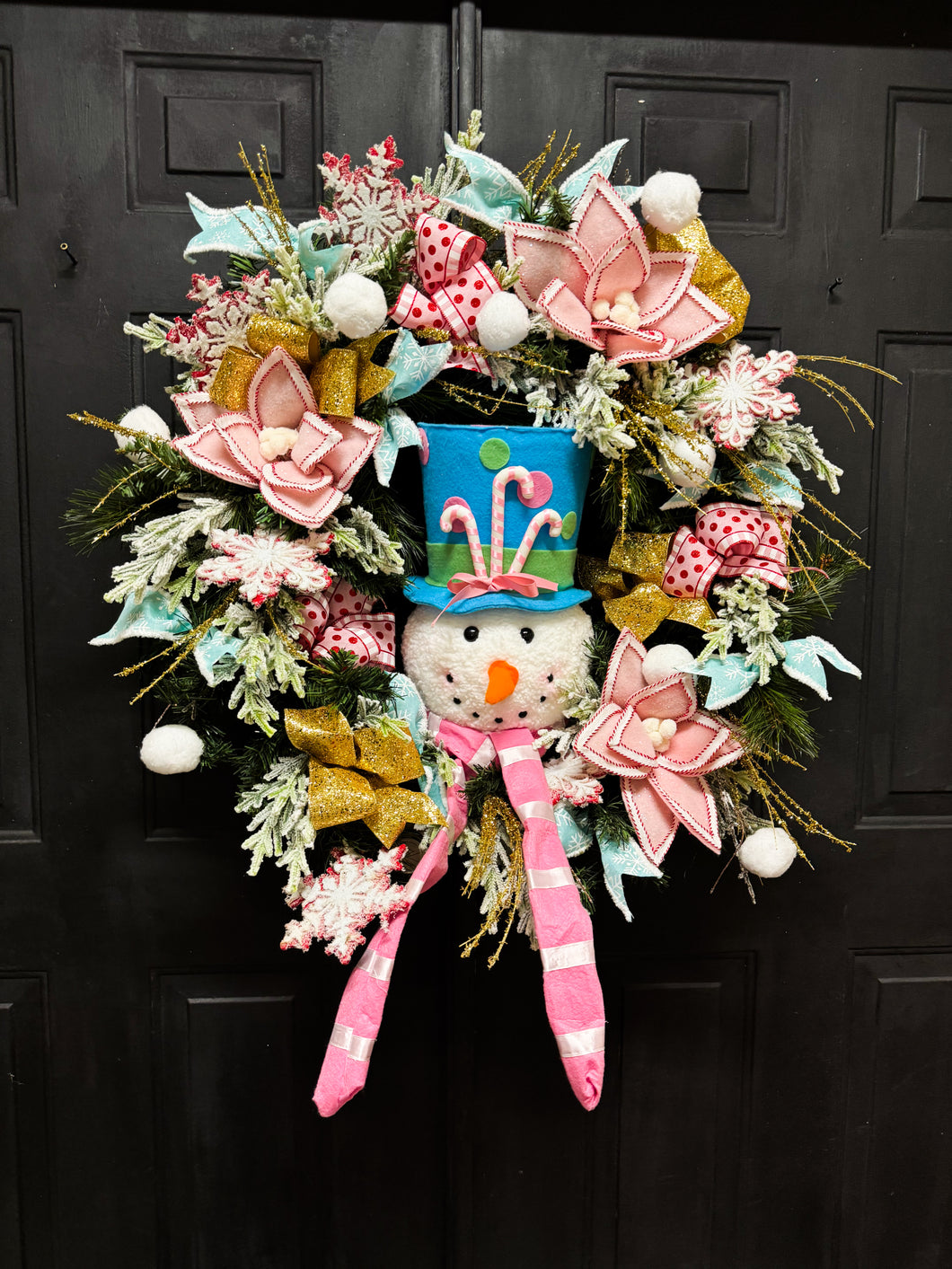 One Of A Kind Snowman Christmas Wreath