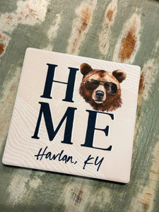 Home Harlan, KY Bear Coaster