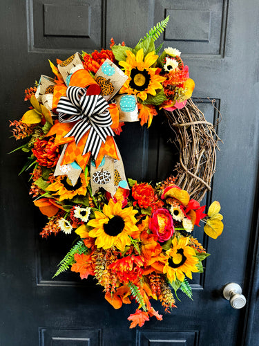 Vibrant Fall Swoop Wreath