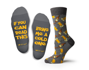 "If you can read this, bring me a cold one" Socks