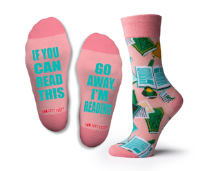 "If you can read this, go away, I'm reading" Socks