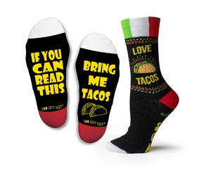 "If you can read this, bring me tacos" Socks