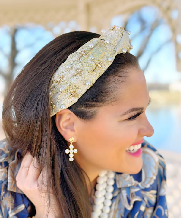 Brianna Cannon Adult Size GOLD AND IVORY METALLIC HEADBAND  display picture 1