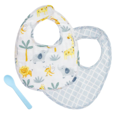 Stephen Joseph Zoo Muslin Bib Set