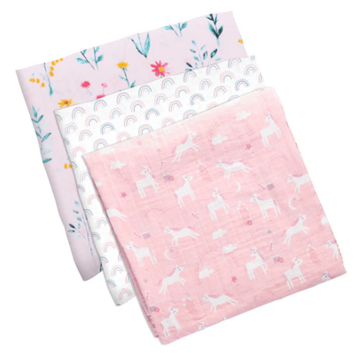 Stephen Joseph Unicorn Muslin Blanket Set