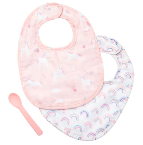 Stephen Joseph Unicorn Muslin Bib Set