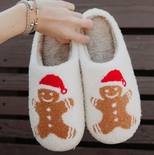 Christmas Gingerbread Man Slippers