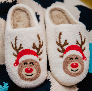 Christmas Red Nose Reindeer Slippers