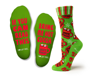 "If you can read this, bring me hot cocoa!" Christmas Socks