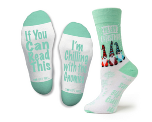 "If you can read this, I'm chilling with the gnomies" Christmas Socks