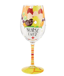 LOLITA "Best Nurse Ever" Wine Glass