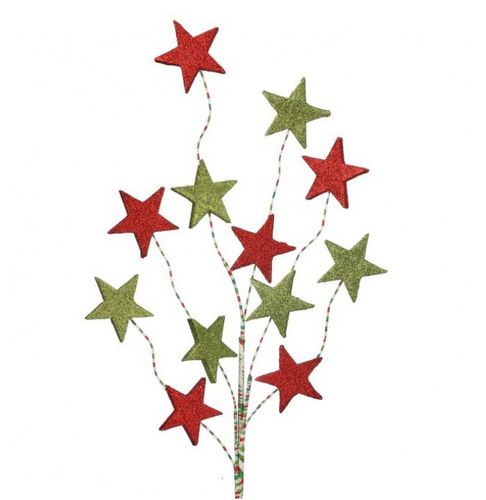 Christmas Glitter Star Peppermint Stem