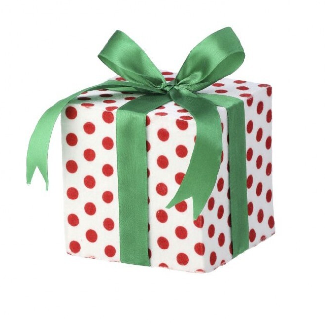Christmas Glitter Polka Dot Present Box