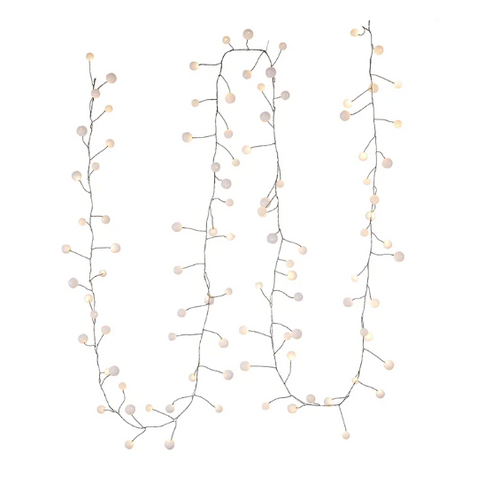 Warm White LED Bead Bubble Cluster Garland Lights
