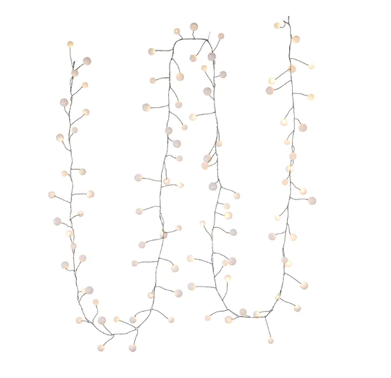 Warm White LED Bead Bubble Cluster Garland Lights