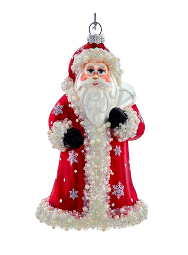 Pearly Santa Ornament