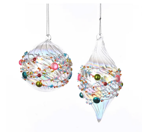 Glass Multicolored Beaded Ornaments