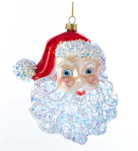 Glass Santa Head Ornament