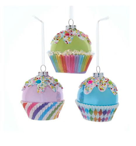 Glass Cupcake Ornament