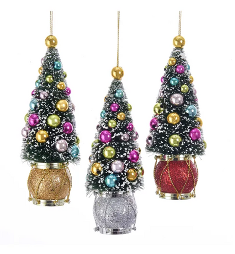 Sisal Tree With Ball and Drum Ornament