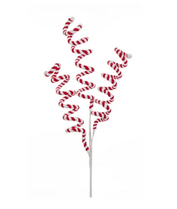 Red and White Candy Cane Swirl Pick